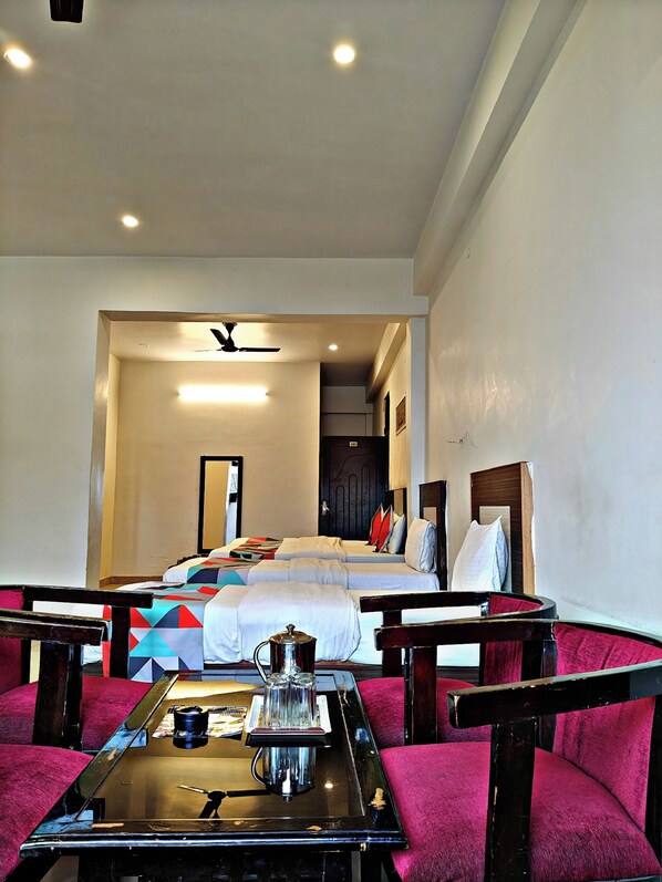 Deluxe Quadruple Room, Balcony, Mountain View | Free WiFi - OM SHIVAAY INN (Rishikesh)