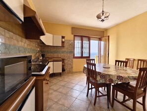 Fridge, microwave, stovetop, electric kettle