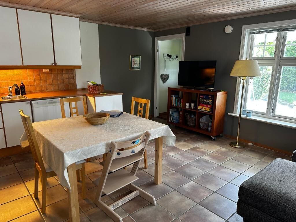 Leilighet, 1 soverom, terrasse, hageutsikt | Spisestue