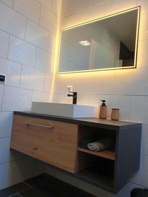 Hair dryer, towels
