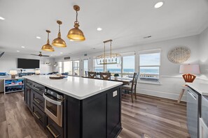 Fridge, microwave, oven, stovetop - 🌊 Sea Life Differently | Holden Beach Oceanfront luxury with a private pool, private beach walkway, and covered decks designed for total relaxation. Don’t miss your chance to experience the coast—differently. (Holden Beach)