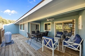 Outdoor dining - 'Sound of the Sea' Caswell Beach Condo w/ Pools! (Oak Island)