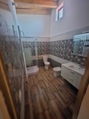 Dutxa, bidet, tovalloles i paper higiènic 