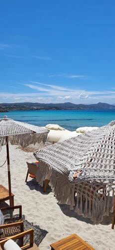 Seafront retreat with panoramic roof terrace at Costa Smeralda beach