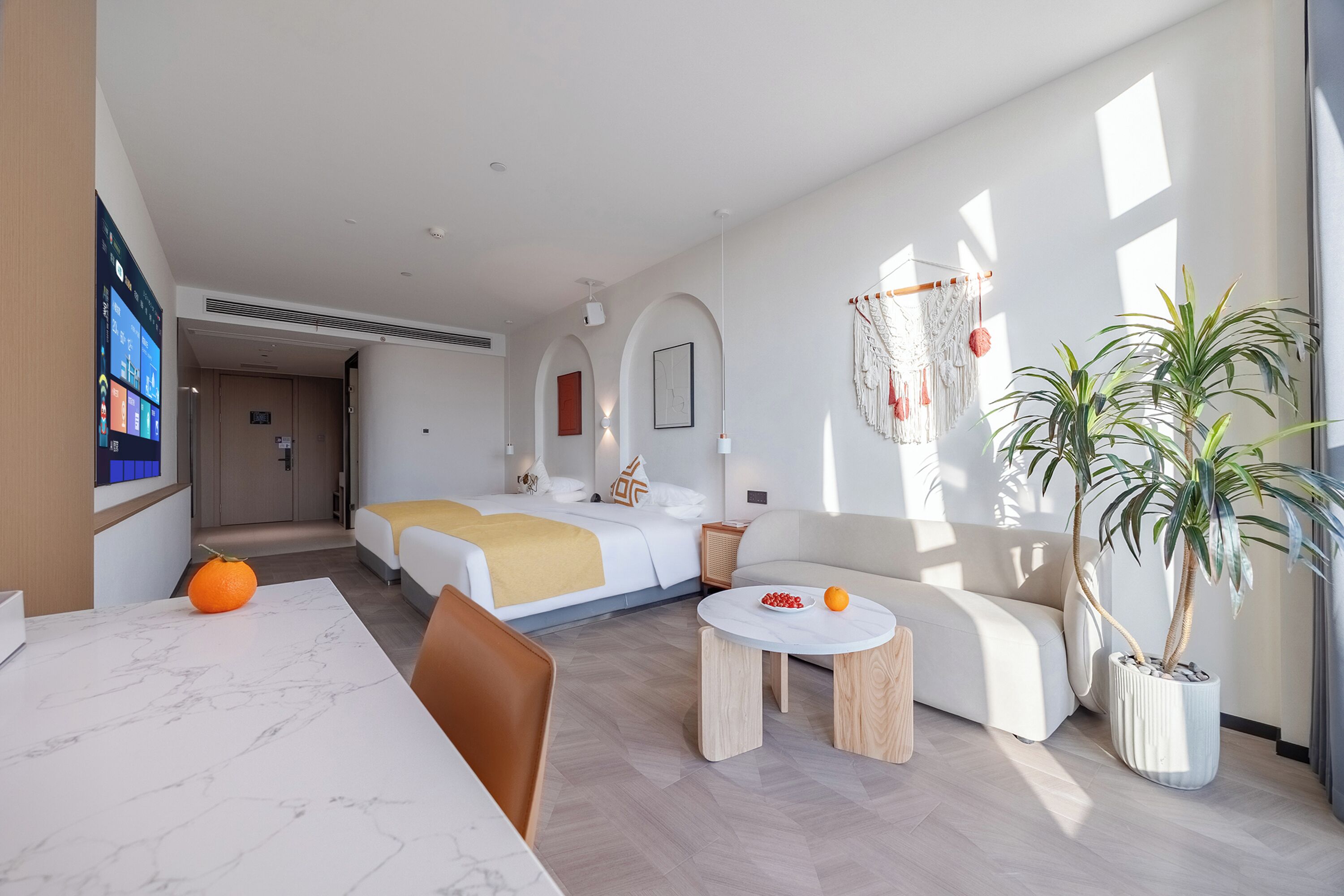 Premium bedding, individually decorated, individually furnished, desk