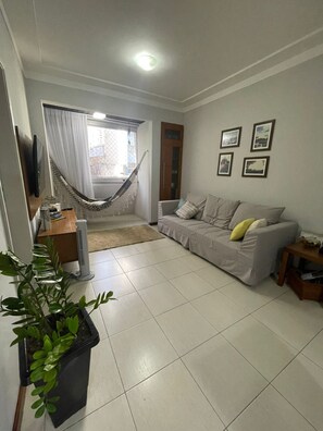 Living area - Spacious one-bedroom apartment on the best street in Barra. (Salvador)