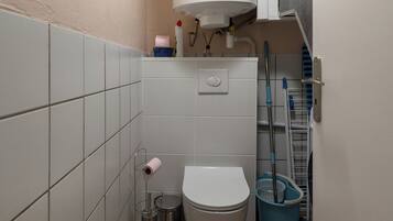 Ducha, secador de pelo, toallas, jabón