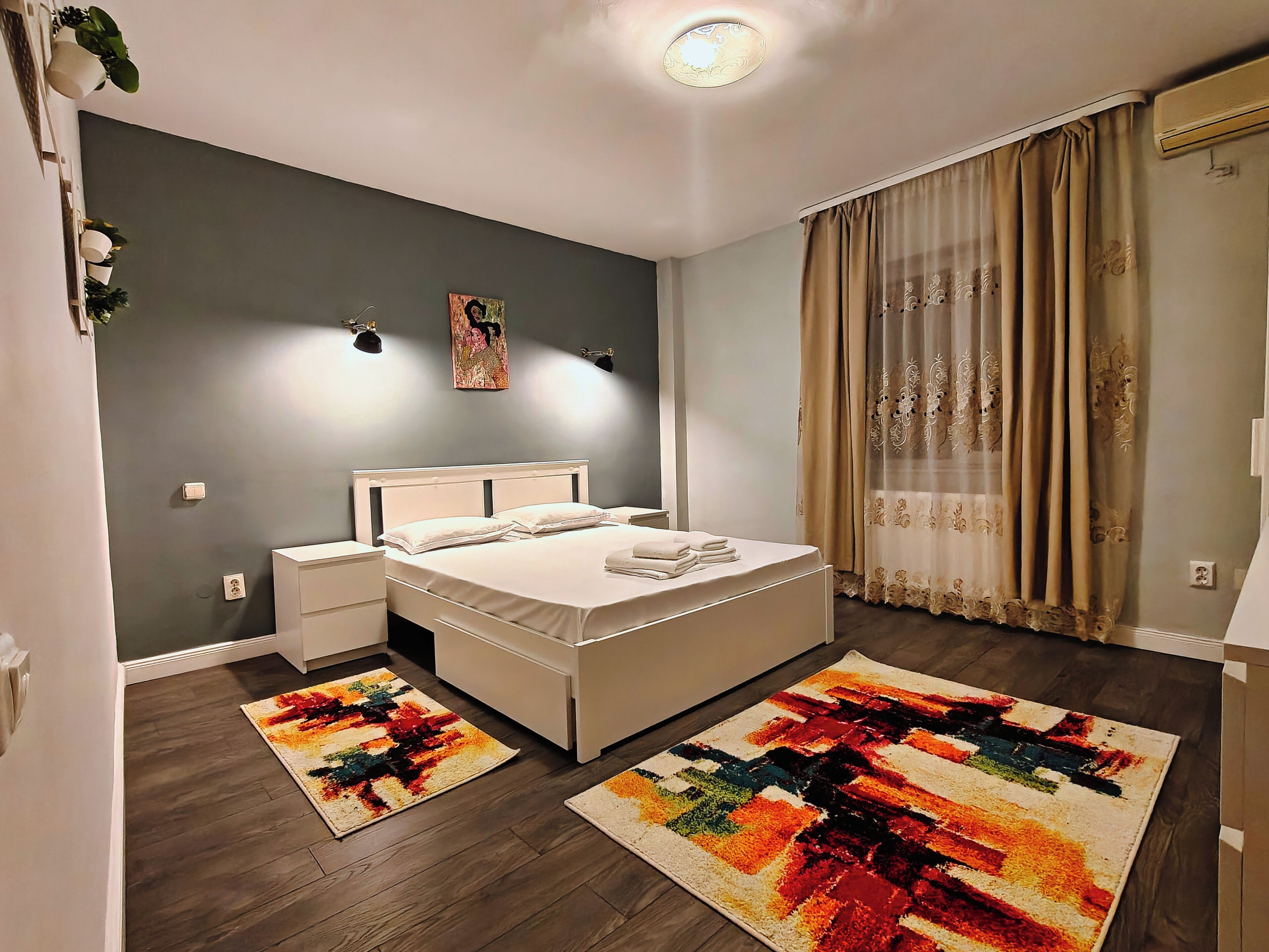 Premium bedding, down duvets, individually decorated