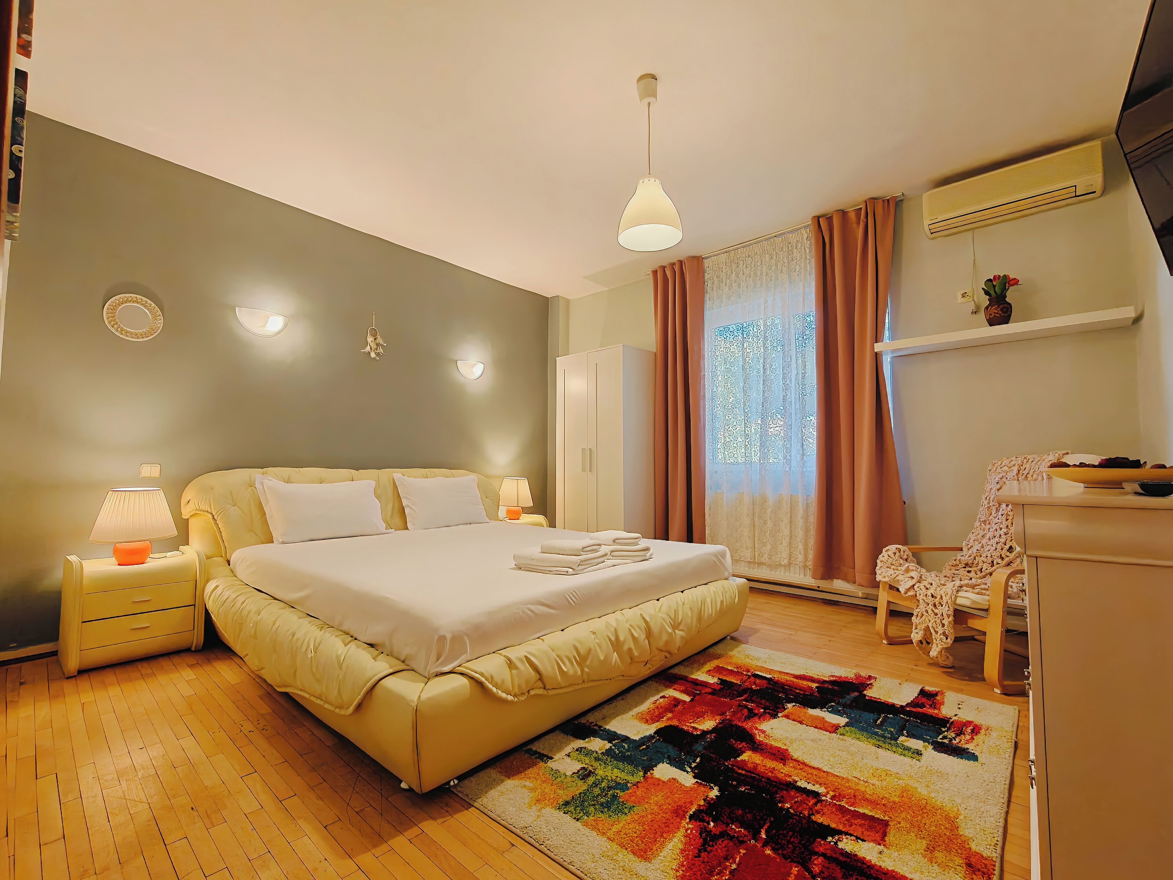 Premium bedding, down duvets, individually decorated