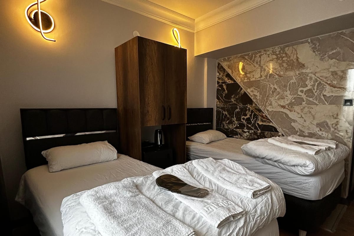 Habitación clásica con 2 camas individuales, balcón, vista a la ciudad | Wifi gratis