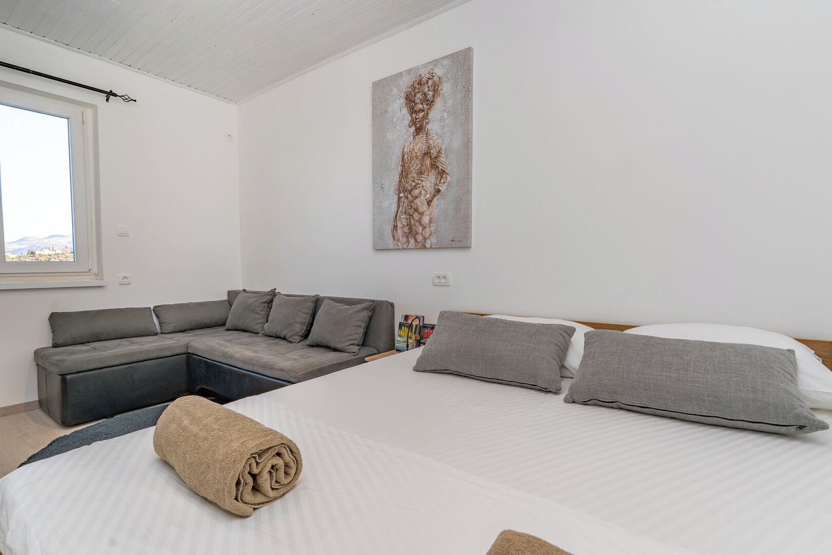 Familjelägenhet - balkong - havsutsikt | Mörkläggningsgardiner, strykjärn/strykbräda och gratis wi-fi