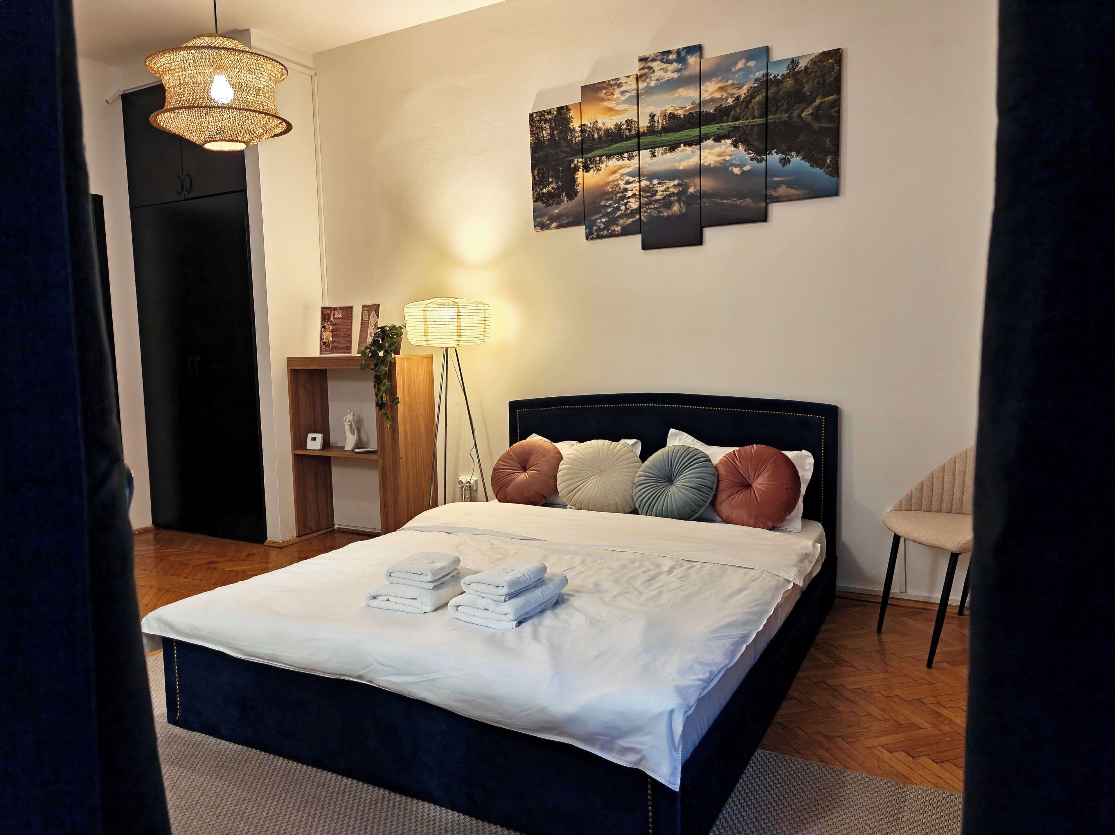 Blackout curtains, iron/ironing board, free WiFi