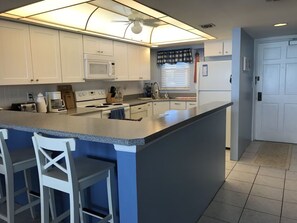 Fridge, microwave, oven, stovetop - Premiere Oceanfront Condo - Stunning Views, New Pool, Right on the Beach! (Daytona Beach)