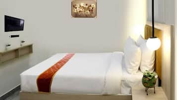 Standard Double Room, City View | In-room safe, desk, laptop workspace, blackout drapes