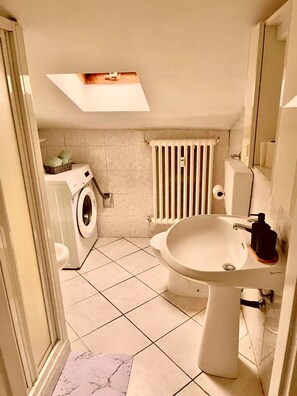 Shower, hair dryer, bidet, towels - LOUES House (Asti)