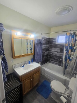Douche, serviettes fournies, savon, papier toilette