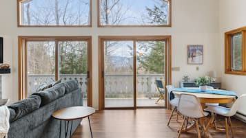 Una televisión, una chimenea