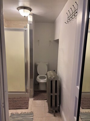 Shower, hair dryer, towels, soap - 1Bedroom Einstein, Salus University (Philadelphia)
