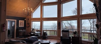 High-end cabin with a mix of vintage and modern touches.