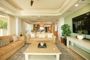 Living area - Elegant 3BR Beachfront Luxury Condo Near Paradise Village, Nuevo Vallarta Mexico (Nuevo Vallarta)