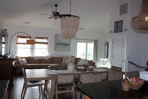 Smart TV, fireplace - Private Five Bedroom Beach House furnished to maximize bedspace for everyone (North Topsail Beach)