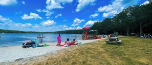 Beach nearby - Chalet Retreat Hot Tub, Theater, Arcade & Firepits (Big Bass Lake)