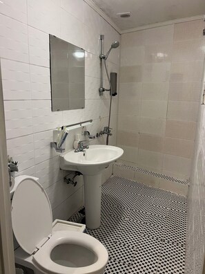 Double Room, City View | Bathroom | Shower, hair dryer, towels, soap - Hostel Seoul (Seoul)