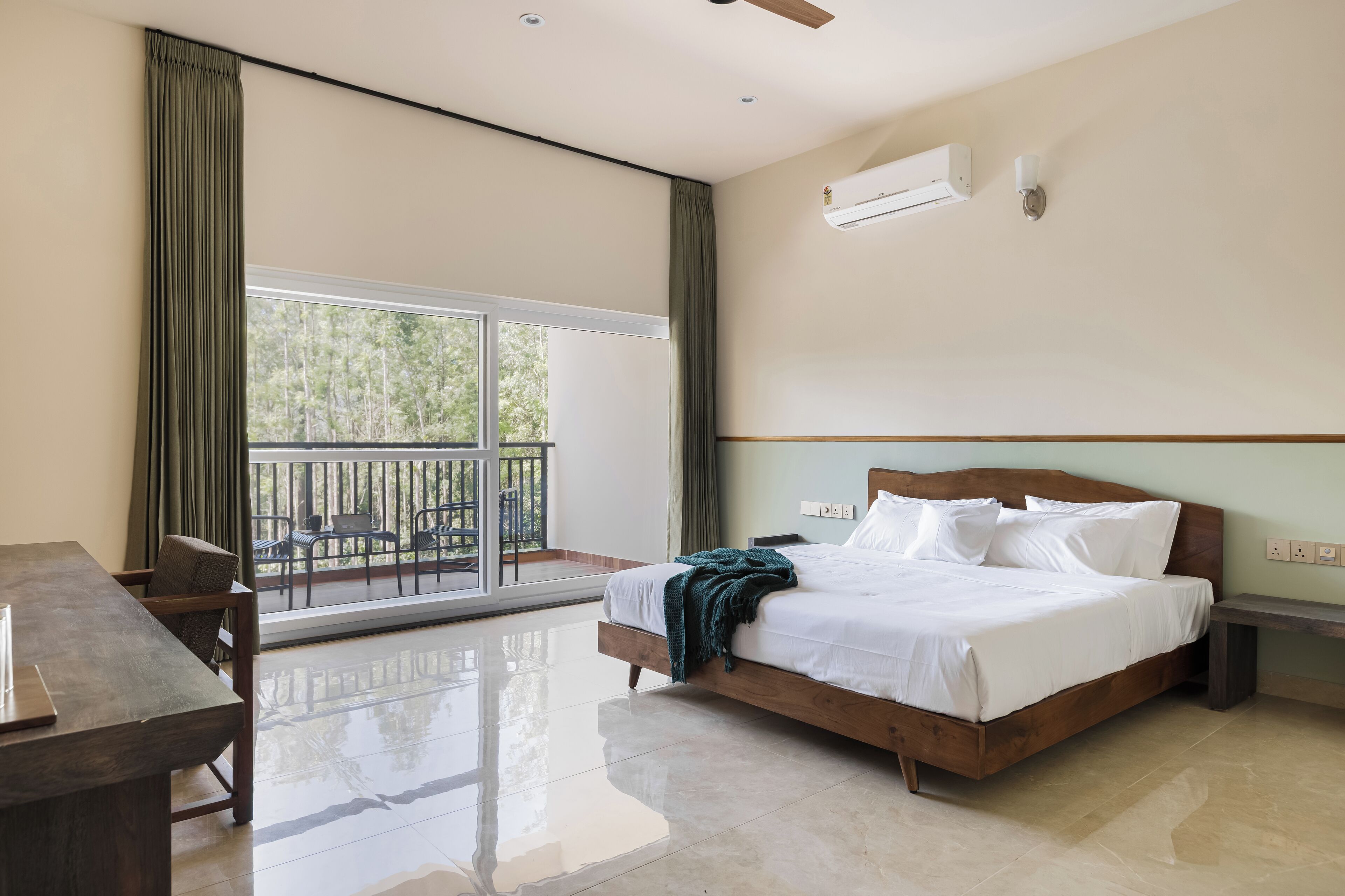 Deluxe Double Room, Balcony, Pool View | Desk, laptop workspace, free WiFi