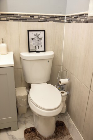 Shower, hair dryer, towels, soap - 2 bedroom apartment in a quiet area of Newark, near the airport and stores. (Newark)