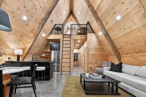 Smart TV, fireplace, books - A-Frame: Sauna, Geodome, Firepit - Blue Ridge Mtn. (Morganton)