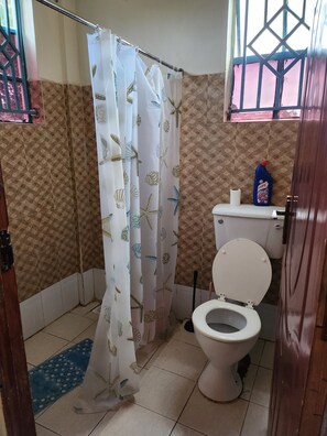 Dusche, Handtücher, Seife, Toilettenpapier