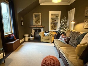 تلفزيون، مدفأة، كُتُب