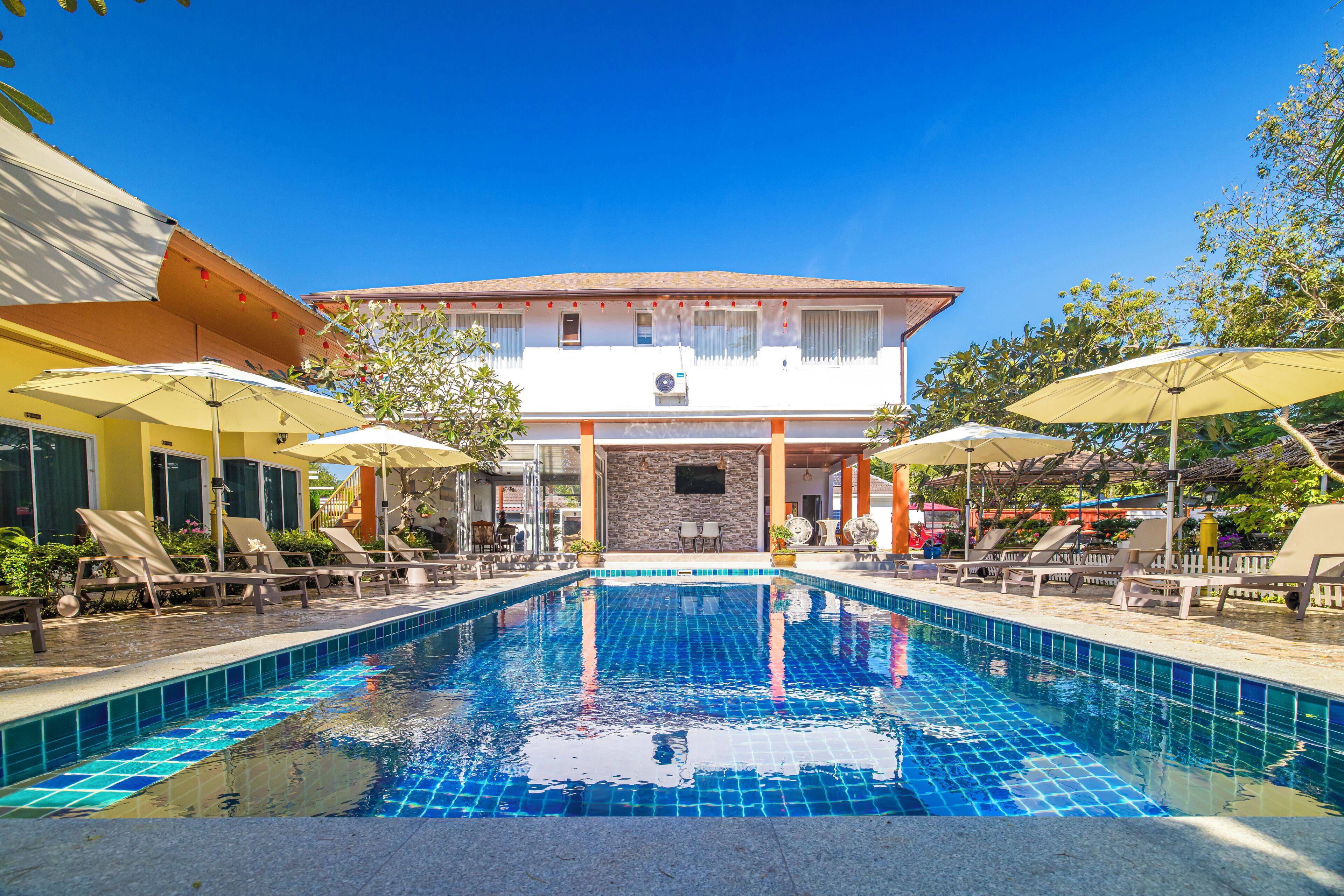 Outdoor pool, open 8:30 AM to 9:00 PM, pool umbrellas, sun loungers