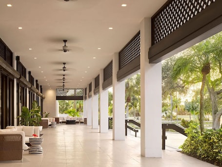 Terrace/patio. Polished King Hideaway with Subtle Luxury Touches and Gentle Lighting