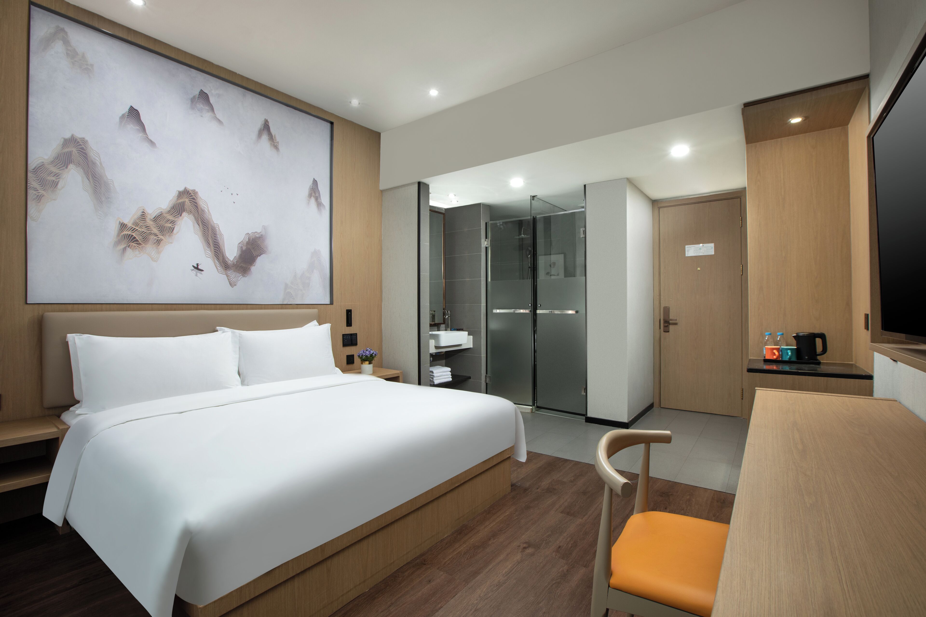 Business Double Room, City View | Desk, laptop workspace, blackout drapes, iron/ironing board