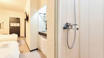 Basic Double or Twin Room | Bathroom | Shower, hair dryer, towels, soap