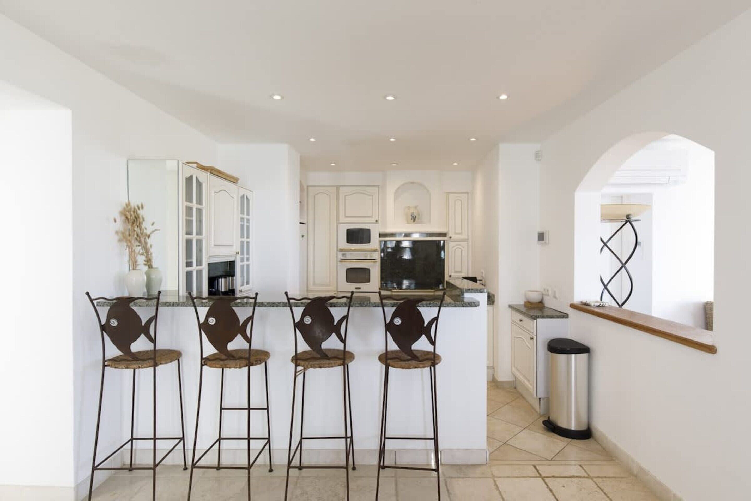 Villa | Private kitchen | Fridge, microwave, oven, stovetop