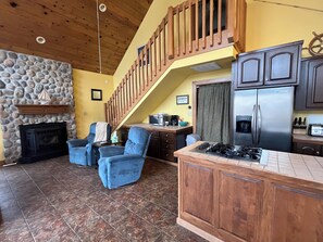 Interior - Lakefront A-frame cabin with Dock access (Afton)