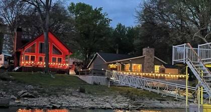 Lakefront A-frame cabin with Dock access
