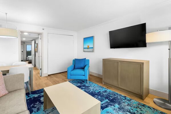 TV, DVD player, books