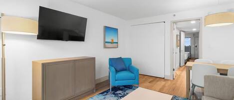 TV, DVD player, books