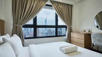 Standard Apartment, 2 Bedrooms, Non Smoking, Pool View | Desk, laptop workspace, soundproofing, iron/ironing board