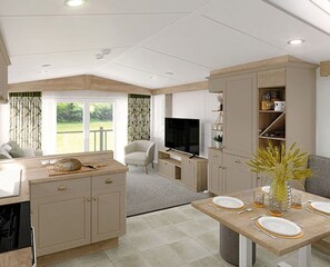 TV - DJD ,Country Style Luxury Lodge, Manor Park Sleeps 4 (Hunstanton)