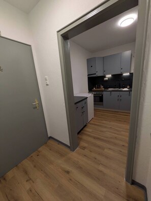 Fridge, microwave, oven, stovetop - Modern, comfortable apartment with balcony | 3 minutes to the lake (Weißenstadt)