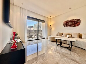 Living area - Cocon Elégant CFC, Pool, Gym & Parking Gratuit (Casablanca)