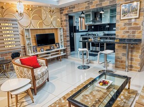 Family Apartment, Balcony, City View | Living area - Kaycee Shortlets  (Lagos)