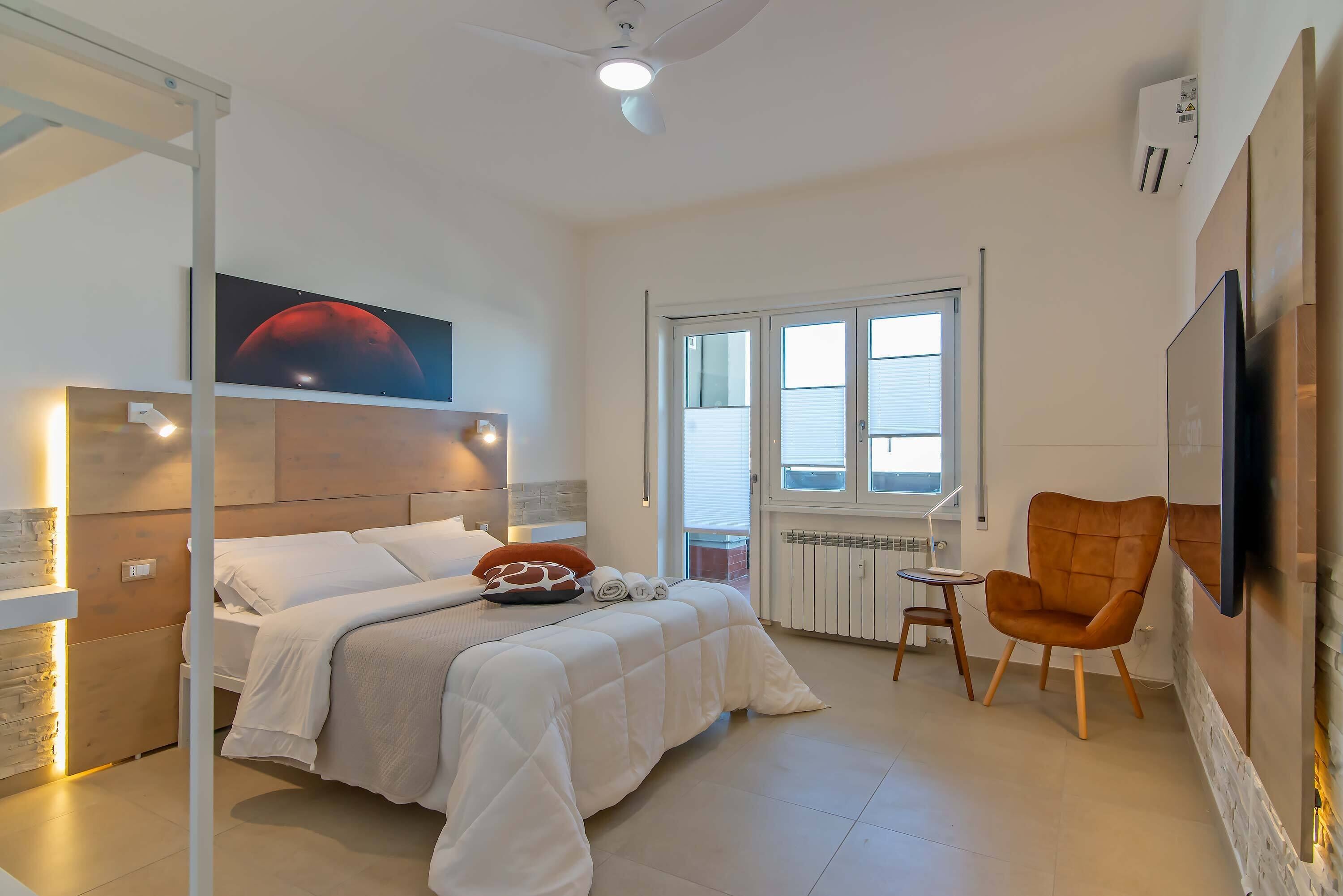 1 غرفة نوم ومكواة/لوح كي وواي فاي مجانًا وملاءات أسرّة