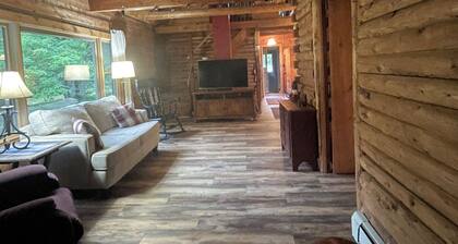 Superior Pines Farm Log Cabin w/ Snowmobile Access, Near Beach, Sleeps 9