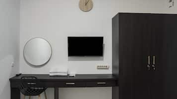 Desk, free WiFi, bed sheets