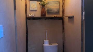 Shower, towels, toilet paper